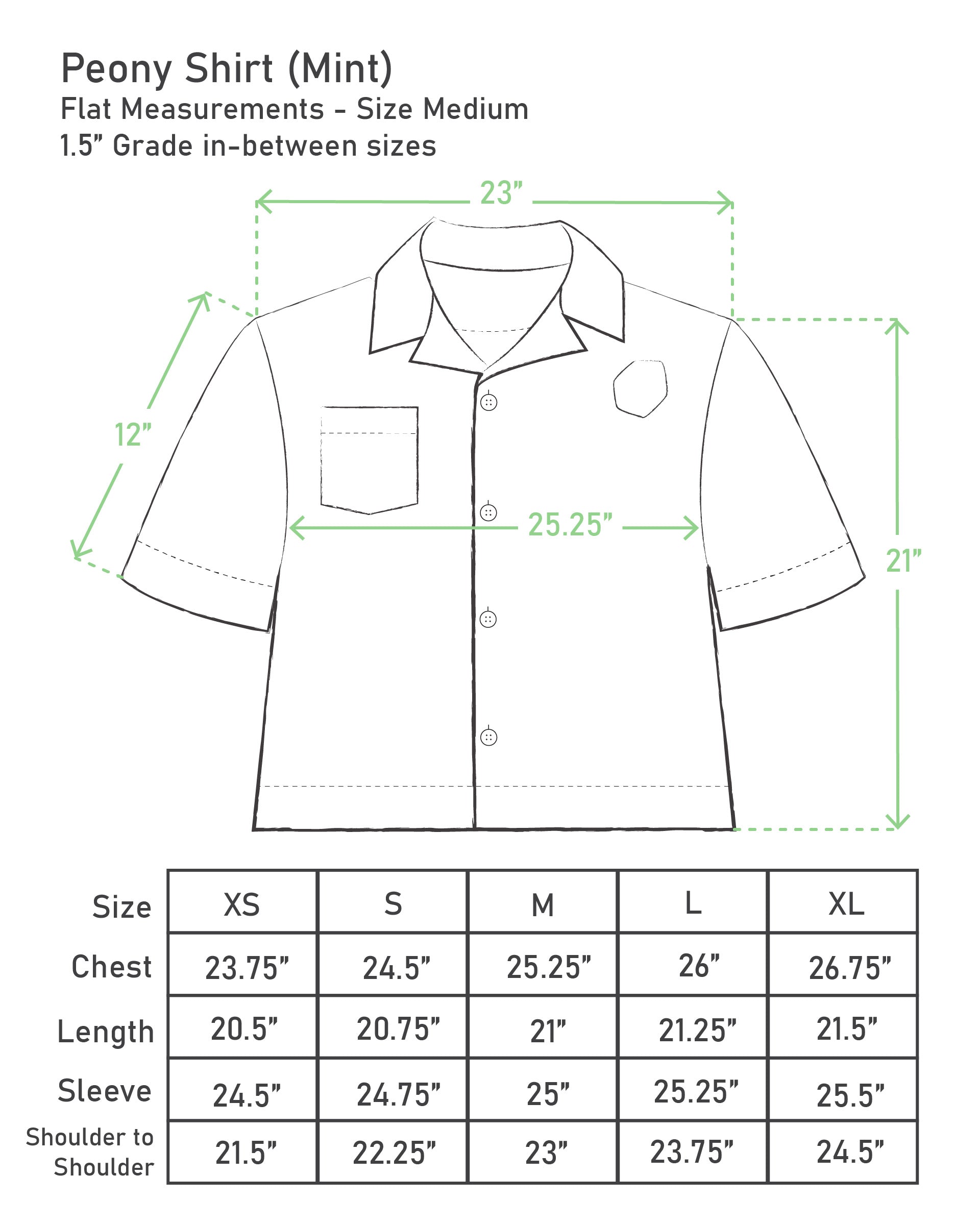 Peony Shirt - Mint