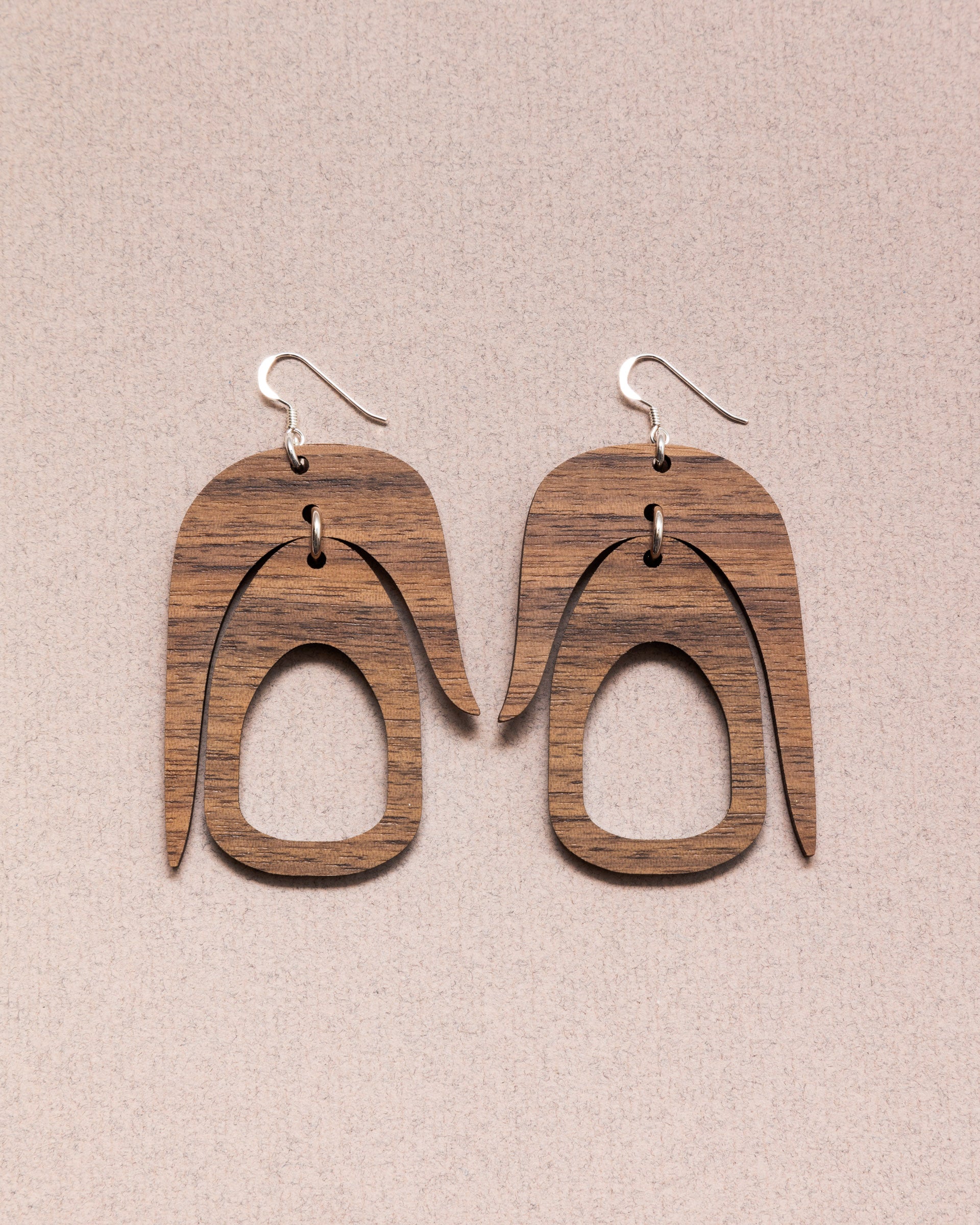Plain Walnut Earrings - Assorted Styles