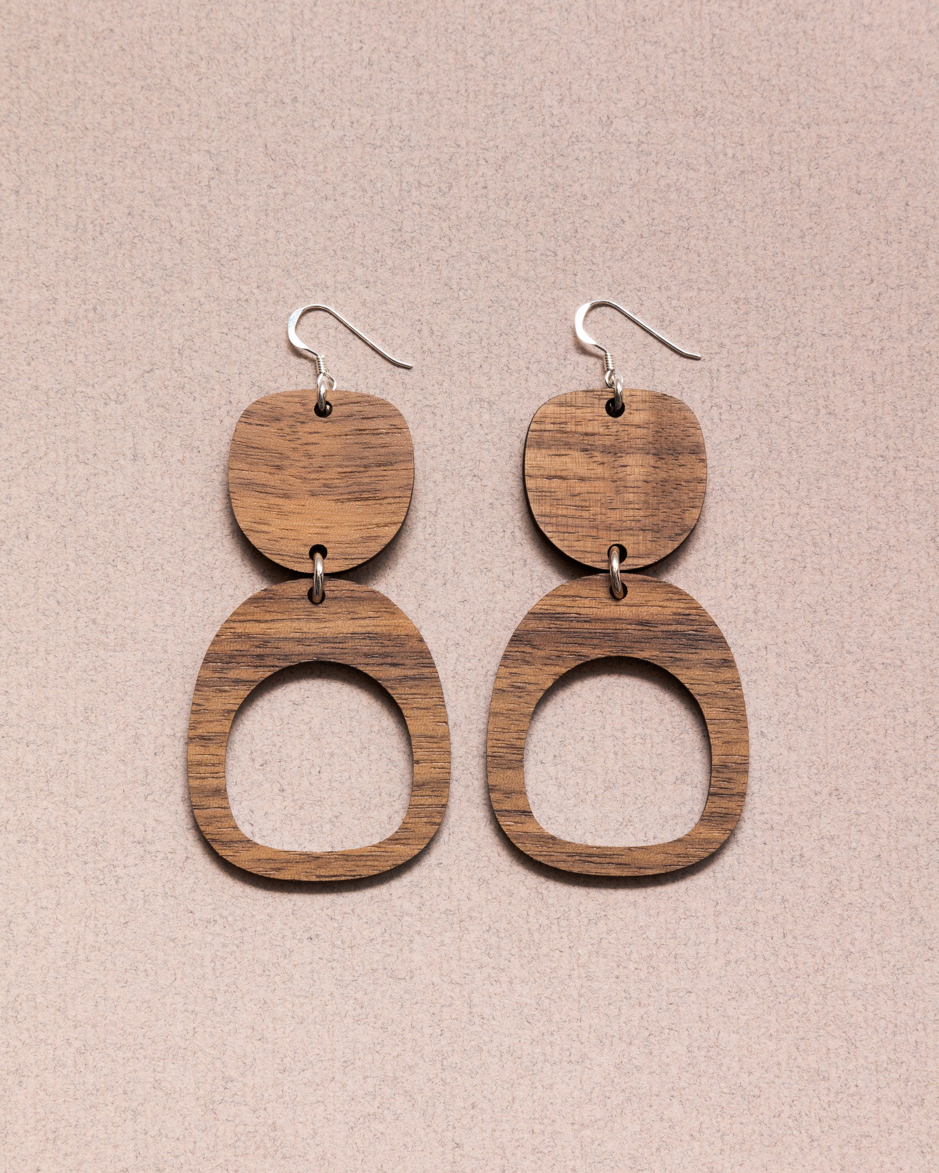 Plain Walnut Earrings - Assorted Styles