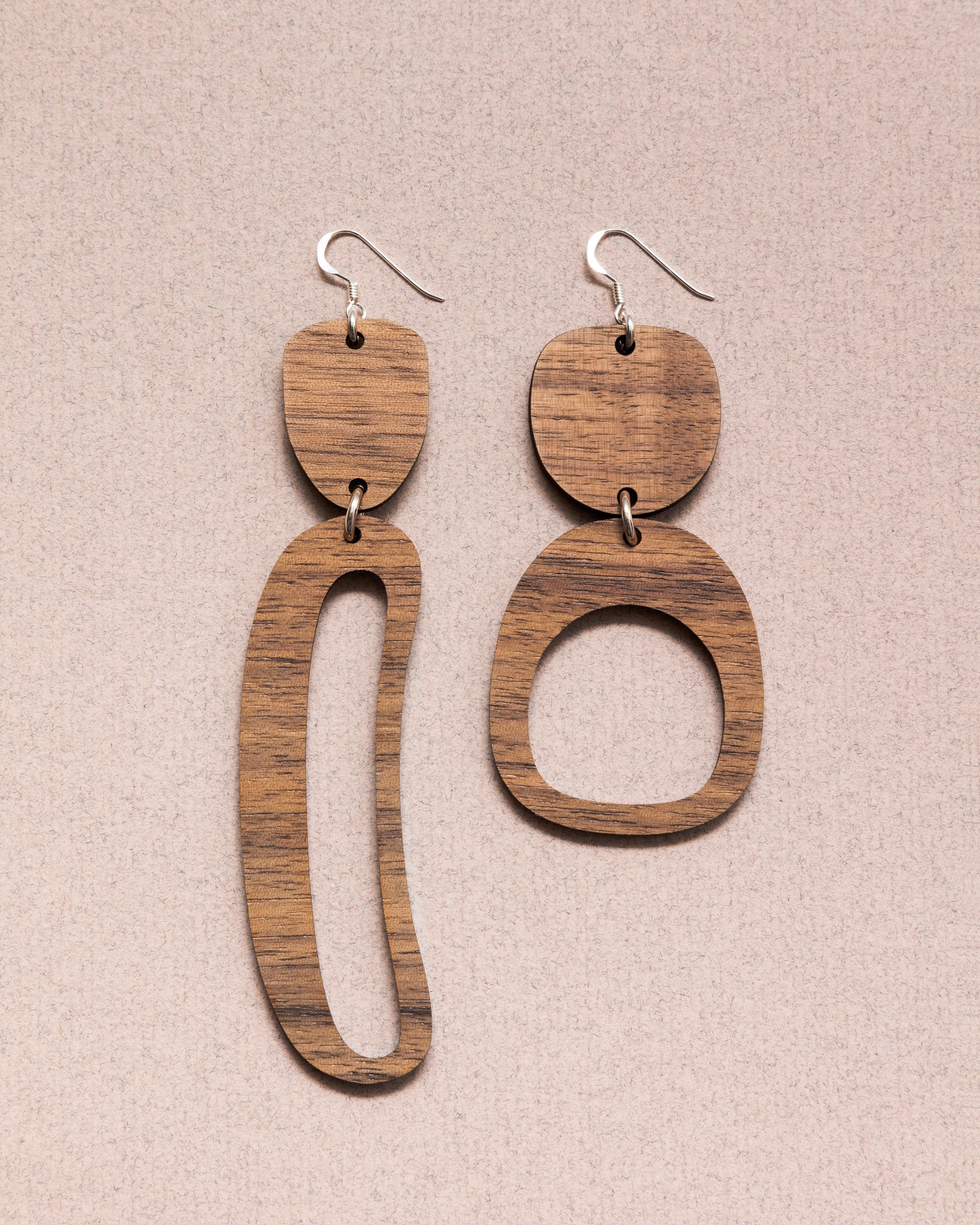 Plain Walnut Earrings - Assorted Styles