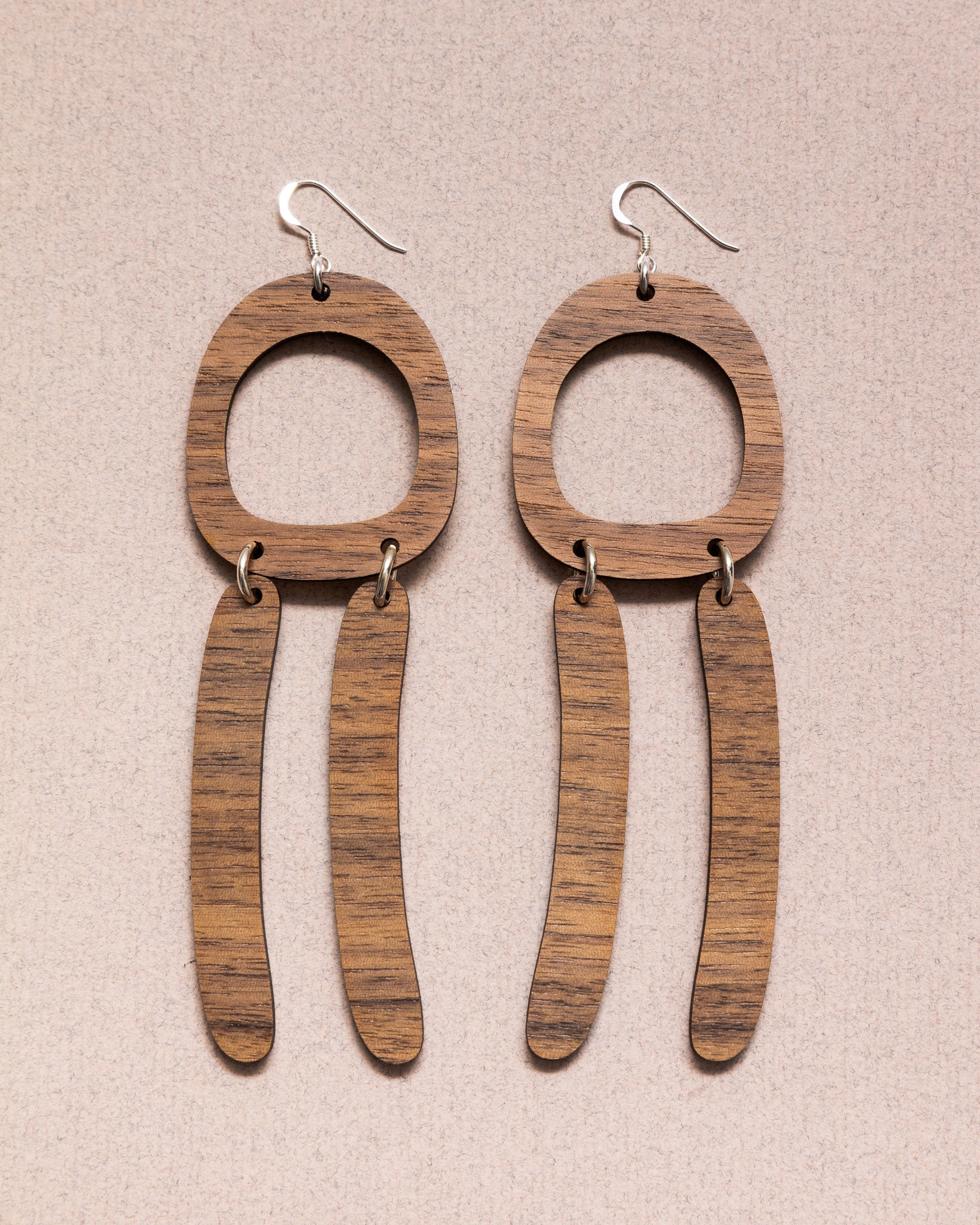 Plain Walnut Earrings - Assorted Styles